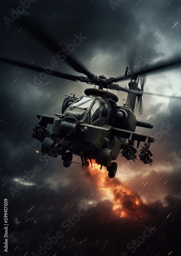 Plakat w ramie Apache Attack Helicopter 
