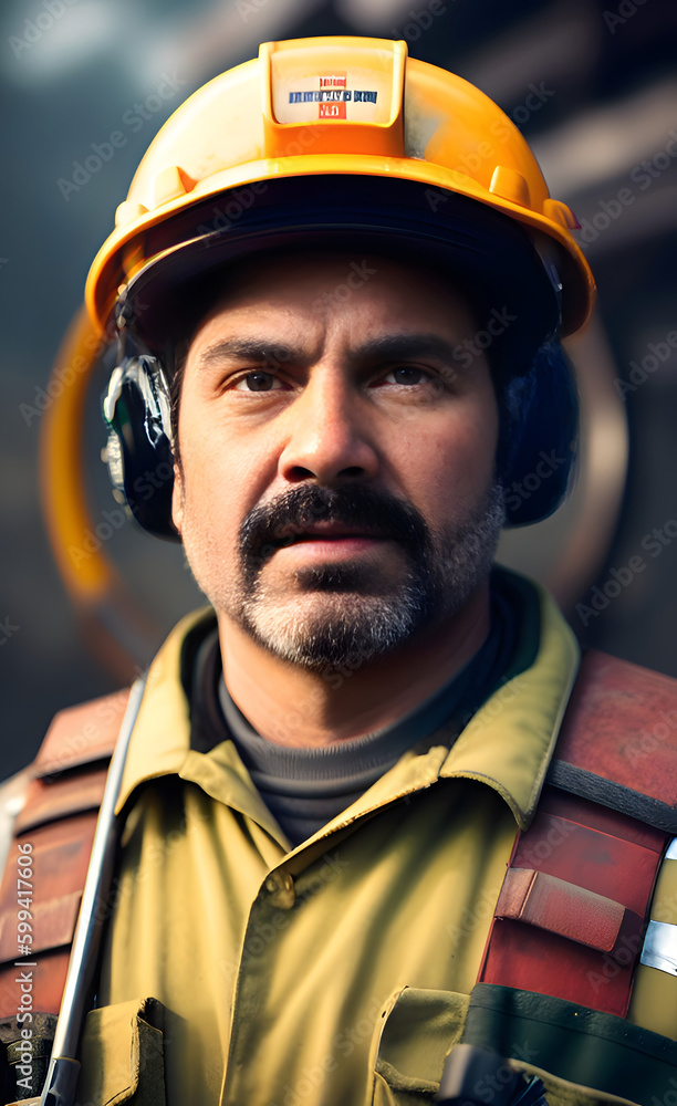 a miner wearing a hard hat, generative ai a miner wearing a hard hat, generative ai