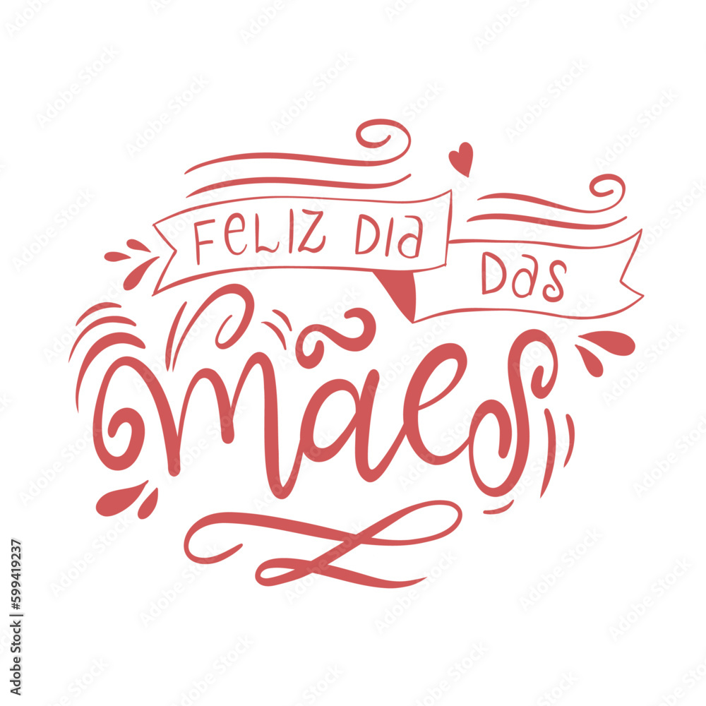 Feliz Dia das Mães Lettering