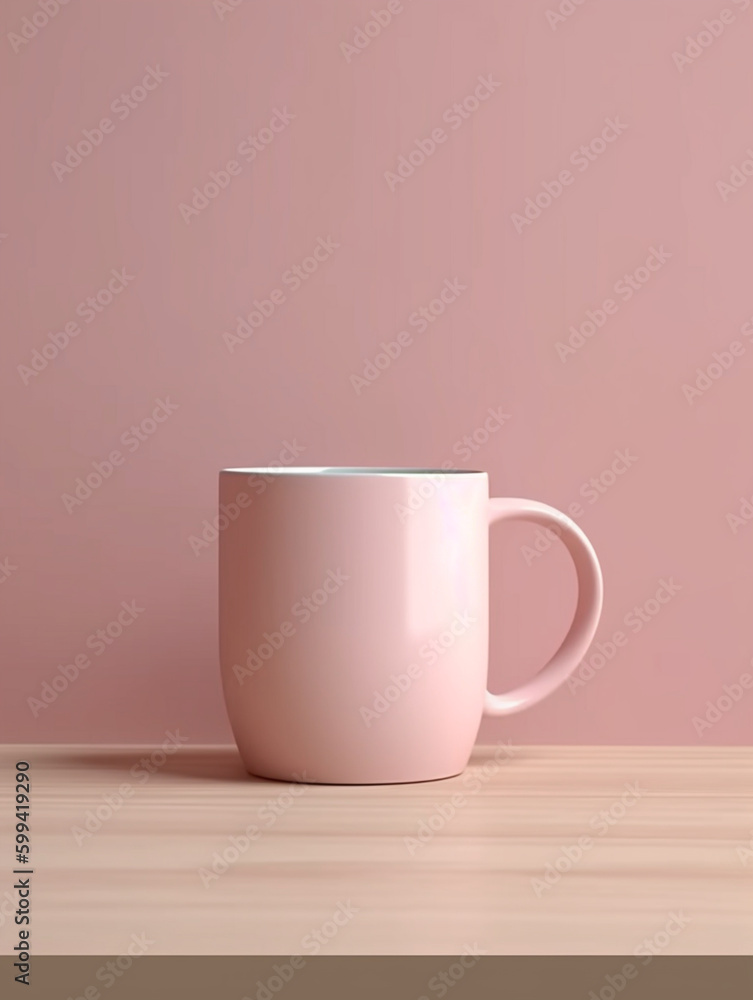 Coffee cup designer mockup with pink background