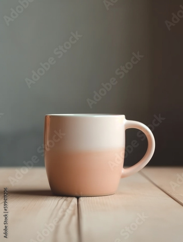 Coffee cup designer mockup with beige background