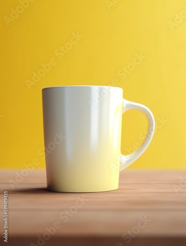 Coffee cup designer mockup with yellow background