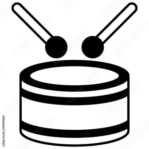 illustration of drum. drum and stick percussion