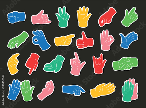 Set of doodle hands