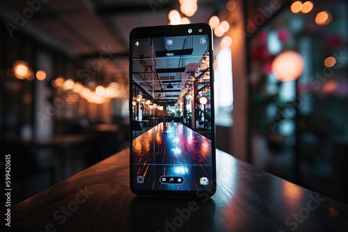 A young woman using her smartphone to check her social media accounts and take photos