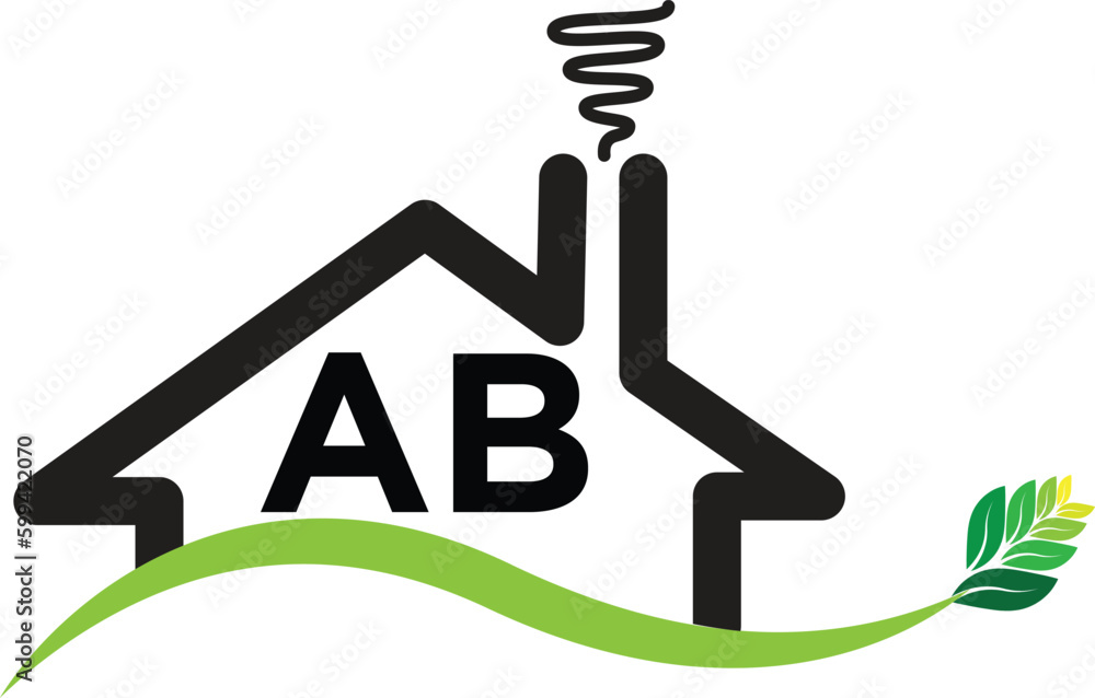 ab Real Estate Business Logo Template, Building, Property Development