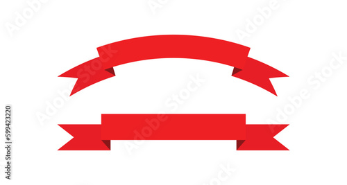 Free Download Red Curved and banner ribbon in flat vector design  - GFXLoad