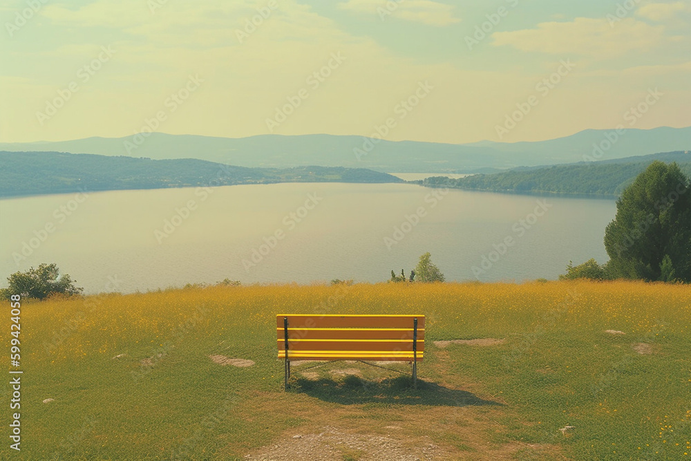 bench view on the countryside made with generative ai bench view on the countryside made with generative ai