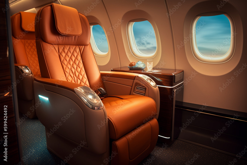 interior of an airplane made with generative ai interior of an airplane made with generative ai