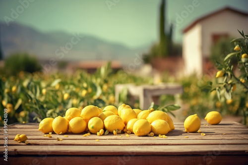 lemons on the table made with generative ai
