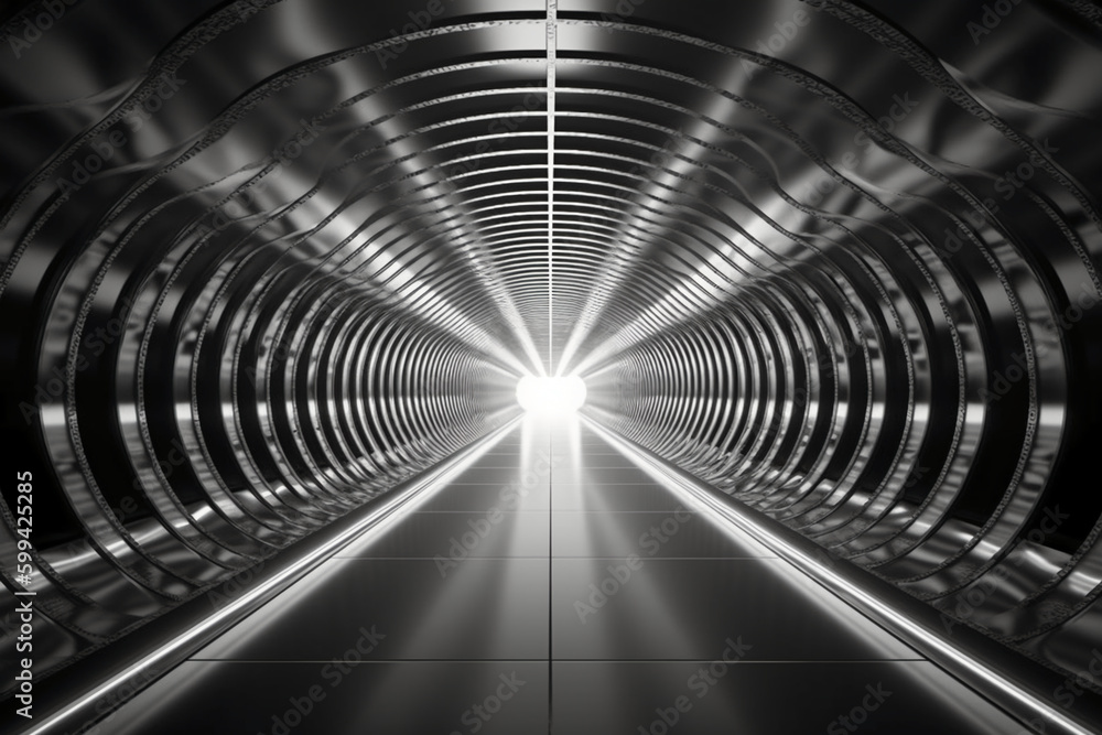 Naklejka premium abstract silver metal mural wallpaper. AI generative