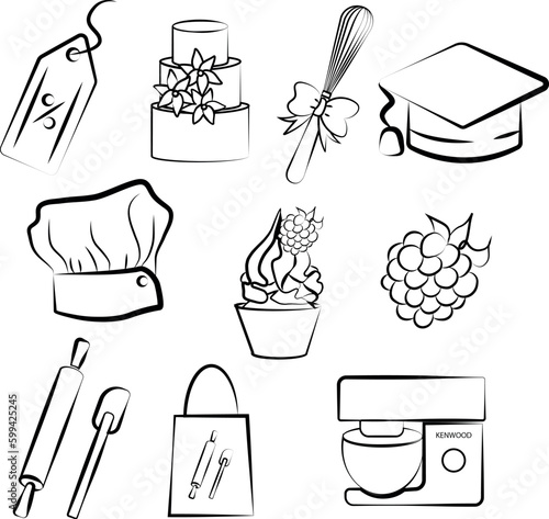 bakery set of icons