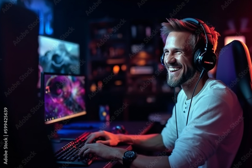 professional streamer or gamer, online video content or championship, social media videos. Generative AI professional streamer or gamer, online video content or championship, social media videos. Generative AI