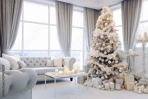 large living room with deco...