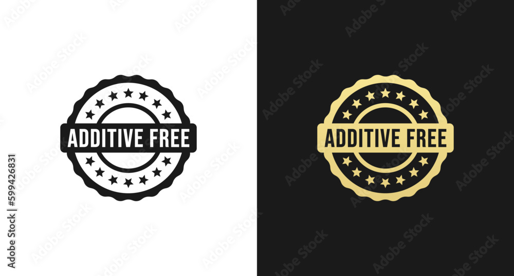 Additive Free Label or Additive Free Mark Vector Isolated in Flat Style