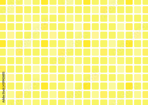 きれいな色の角丸正方形タイルのモザイクシームレスパターン背景_黄色