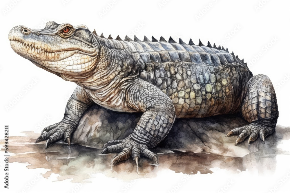 Fototapeta premium alligator isolated on white