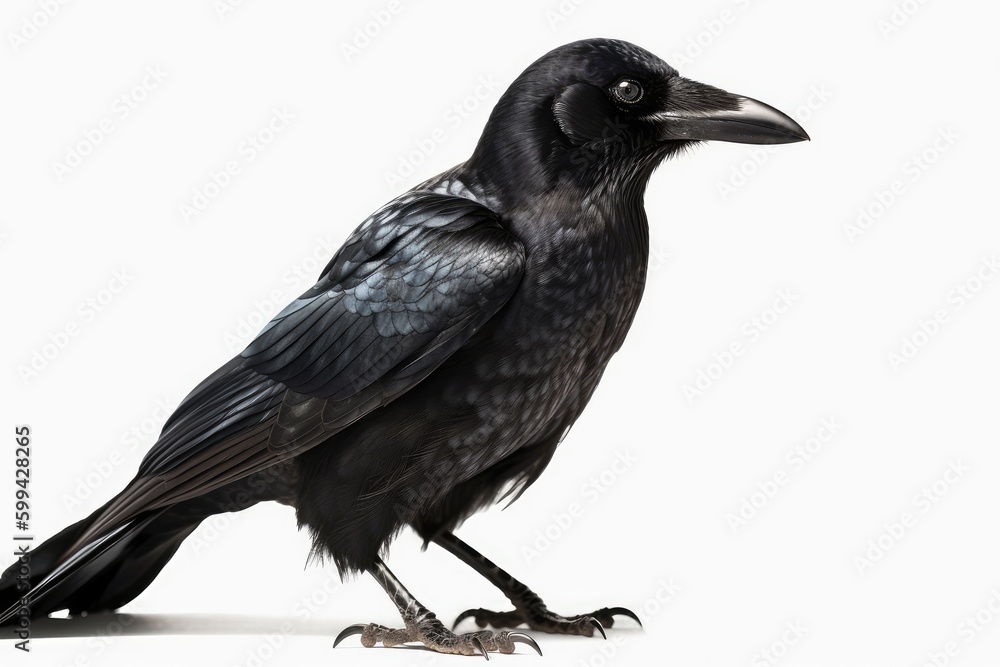 Fototapeta premium raven on white background