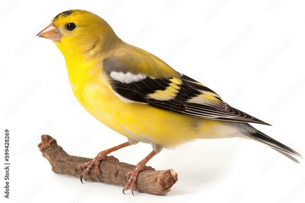 Fototapeta premium yellow wagtail isolated on white background