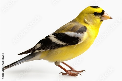 yellow wagtail isolated on white background