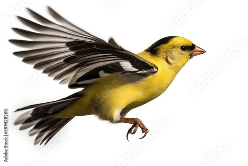 yellow bird isolated on white