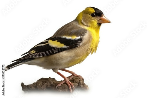 yellow wagtail isolated on white background