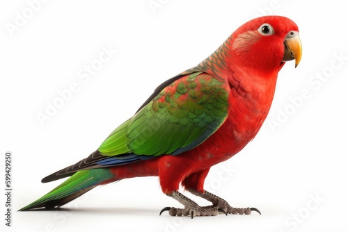 Australian King Parrot on white background