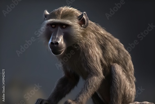portrait of baboon photo