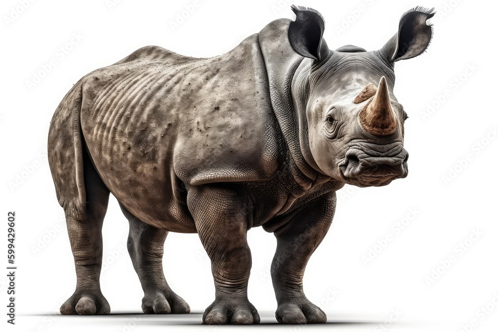 Naklejka premium rhinoceros isolated on white