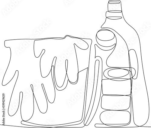 Home cleaning service landing page design concept, illustration of janitors with cleaning tools. Vector illustration