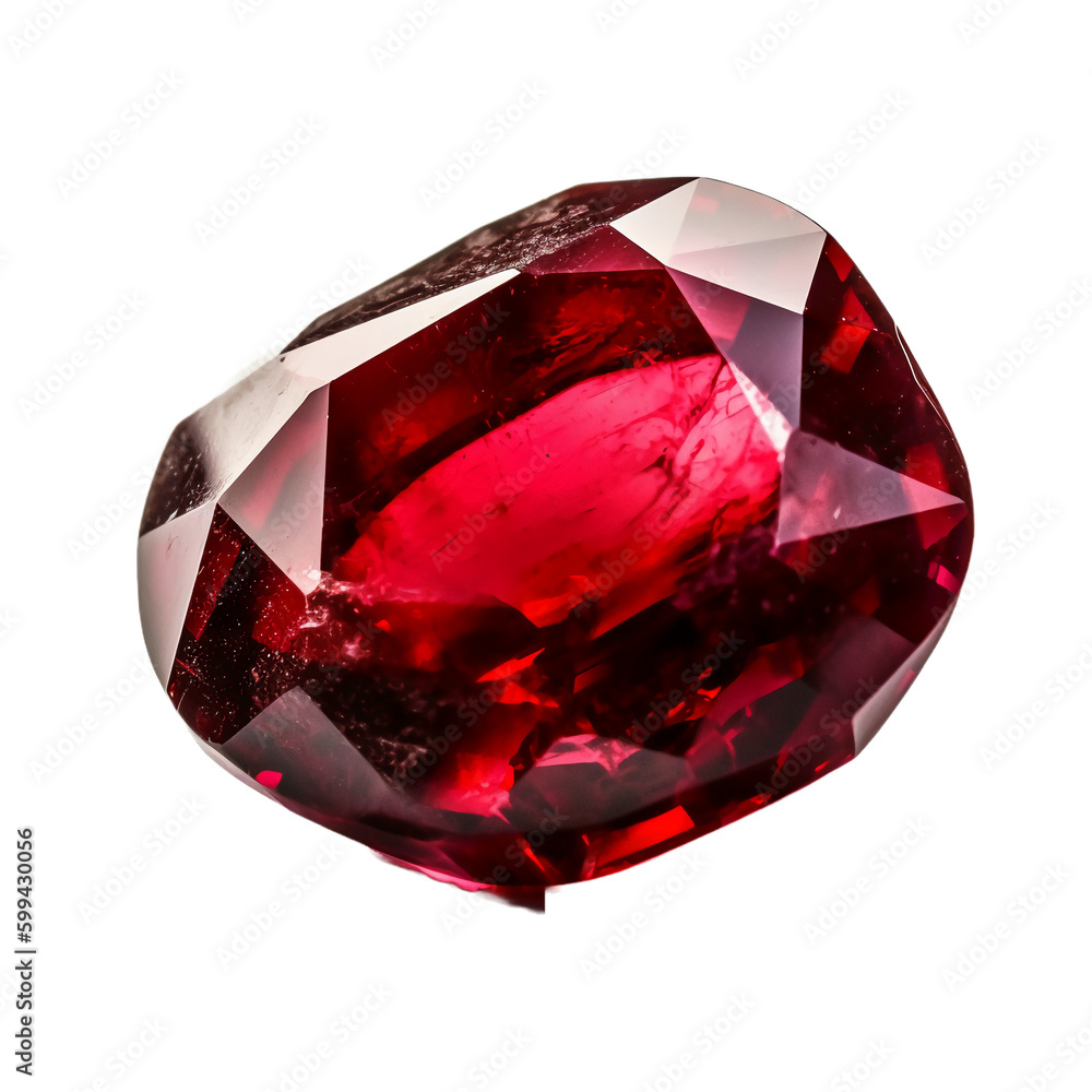 Ruby, white background, transparent background. AI generative Ruby, white background, transparent background. AI generative