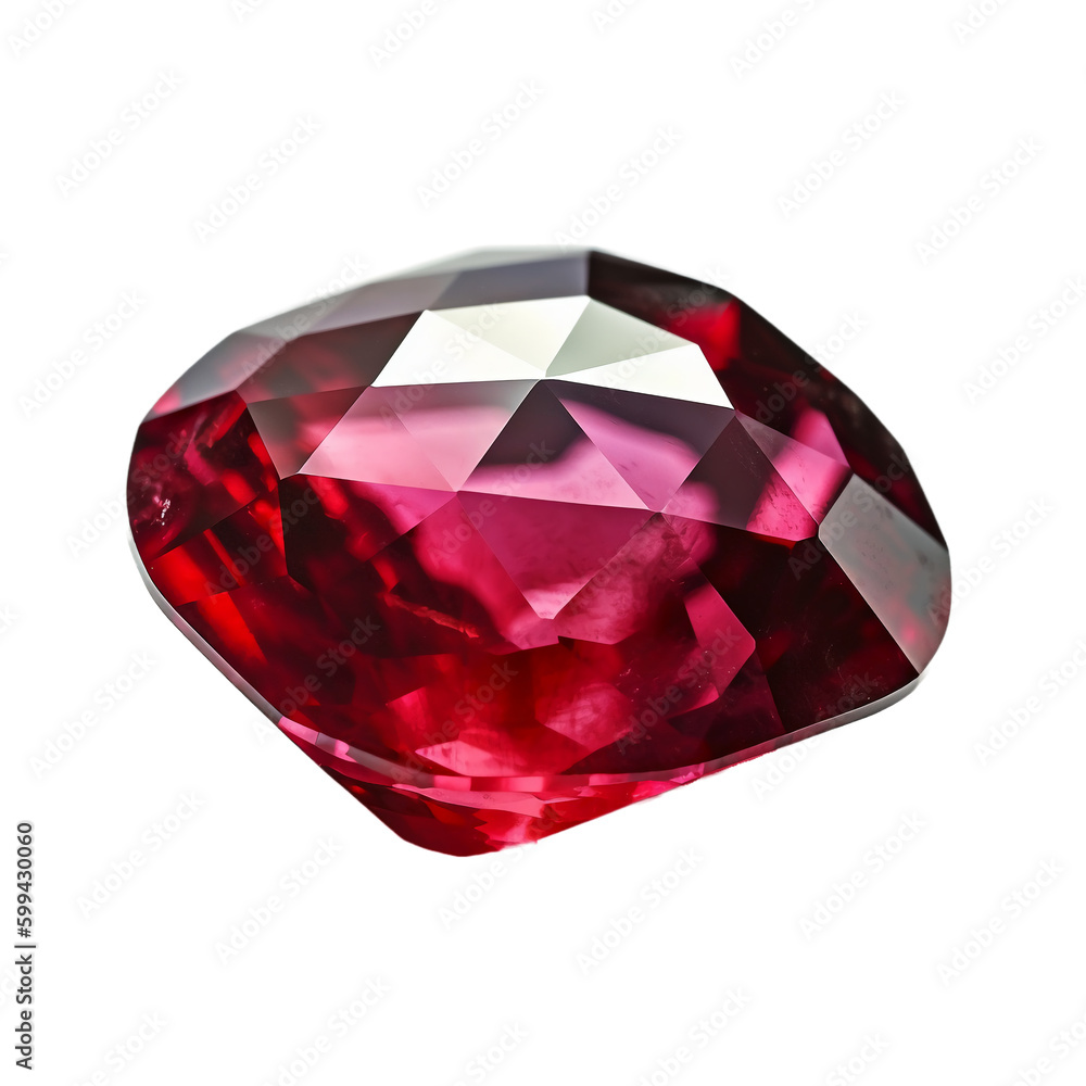 Ruby, white background, transparent background. AI generative Ruby, white background, transparent background. AI generative
