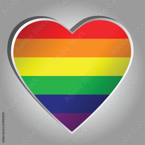 Colorful symbol of the pride of tolerant people. Vector image of a heart shaped rainbow flag. Free Download Colorful symbol of the pride of tolerant people. Vector image of a heart shaped rainbow flag. - GFXLoad