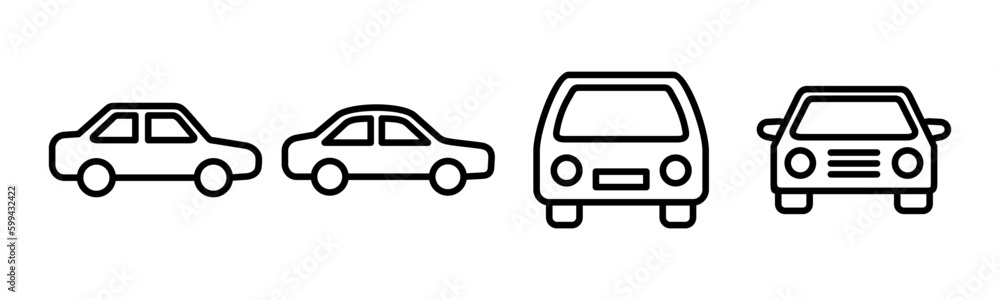 Car icon vector illustration. car sign and symbol. small sedan Car icon vector illustration. car sign and symbol. small sedan