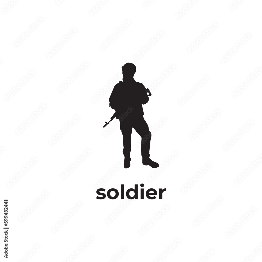 simple black soldier silhouette vector design Stock Vector | Adobe Stock