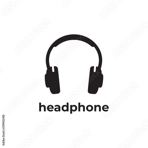 simple black headphone vector design