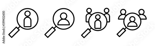 Hiring icon vector illustration. Search job vacancy sign and symbol. Human resources concept. Recruitment