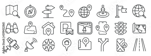 Navigation thin line icons. Editable stroke. For website marketing design  logo  app  template  ui  etc. Vector illustration.