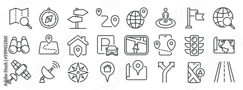 Navigation thin line icons. Editable stroke. For website marketing design, logo, app, template, ui, etc. Vector illustration.