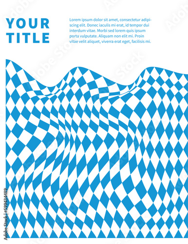 Bavarian Oktoberfest pattern with blue and white rhombus Flag of Bavaria Oktoberfest blue checkered background. Vector diamonds background with copy space for text.