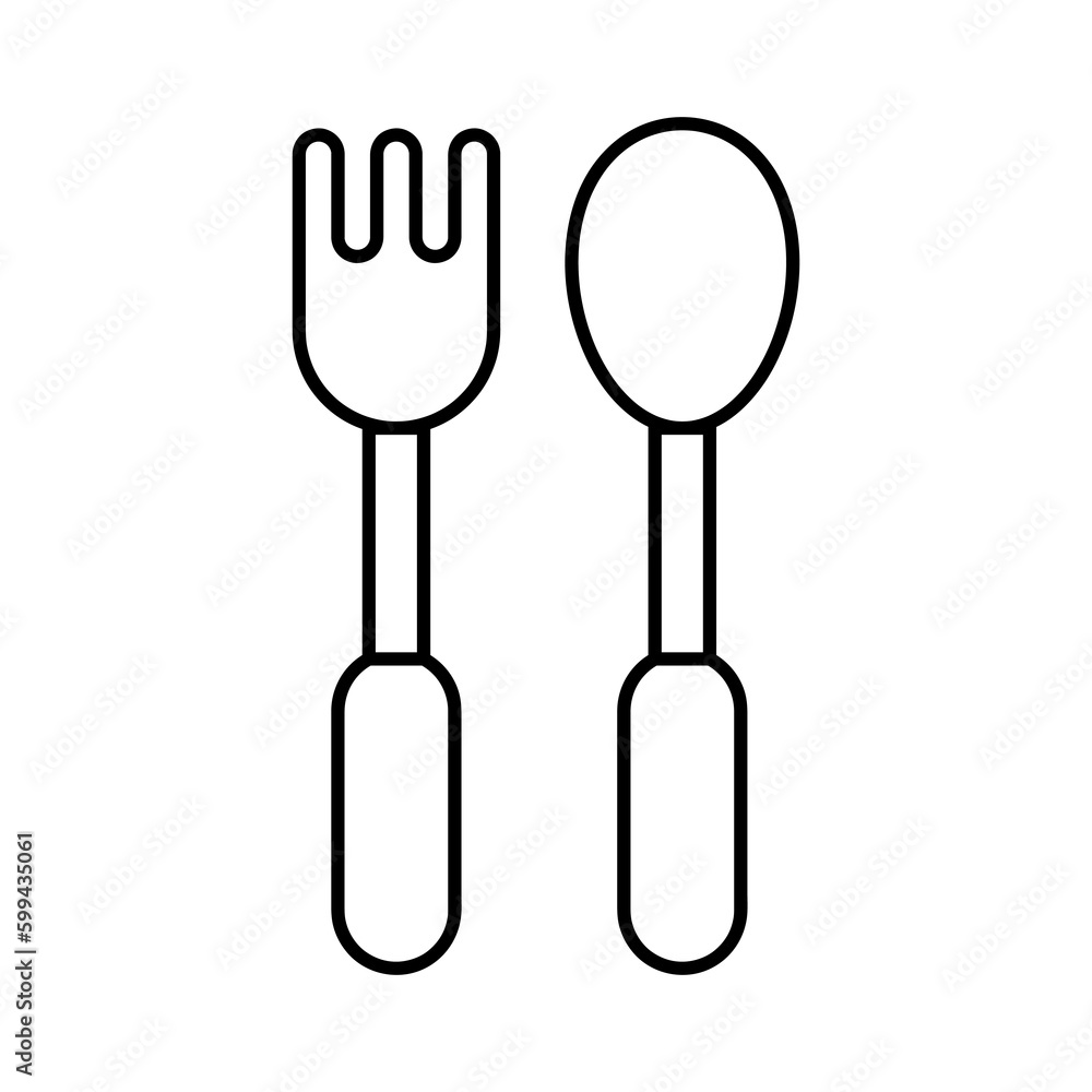 vector spoon and fork icon illustration on white background..eps vector spoon and fork icon illustration on white background..eps