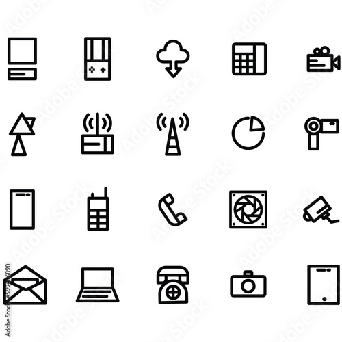 electornic set icon vector illustration