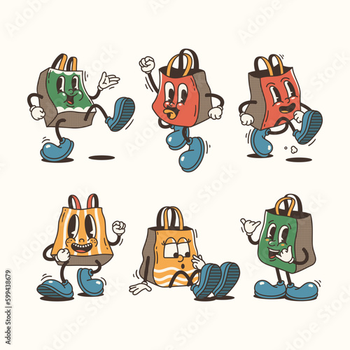 Versatile Paper Bag Character Set with Varied Poses and Expressions © coz1421