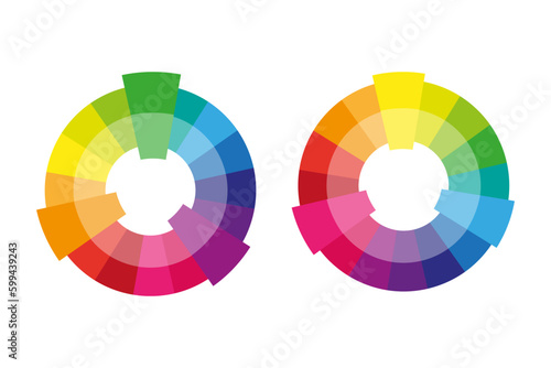 Complementary color wheel flat vector icon for apps and websites. Vector illustration.