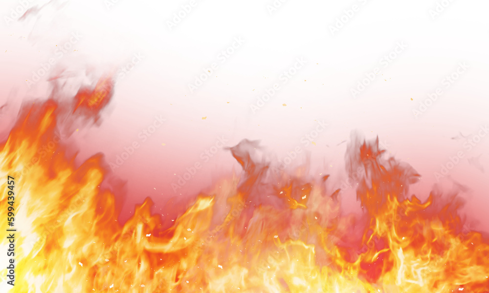 Fire flame on transparent background - obrazy, fototapety, plakaty 