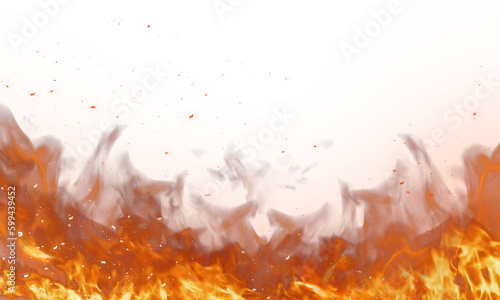 Stampa su tela Fire flame on transparent background