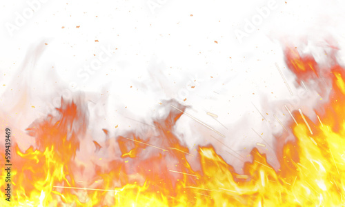 Fotografia, Obraz Fire flame on transparent background