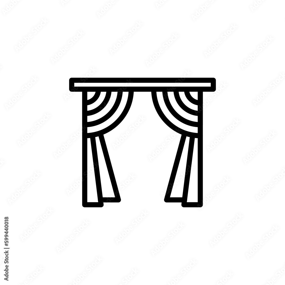 Curtain icon vector illustration logo template for many purpose. Isolated on white background. Curtain icon vector illustration logo template for many purpose. Isolated on white background.