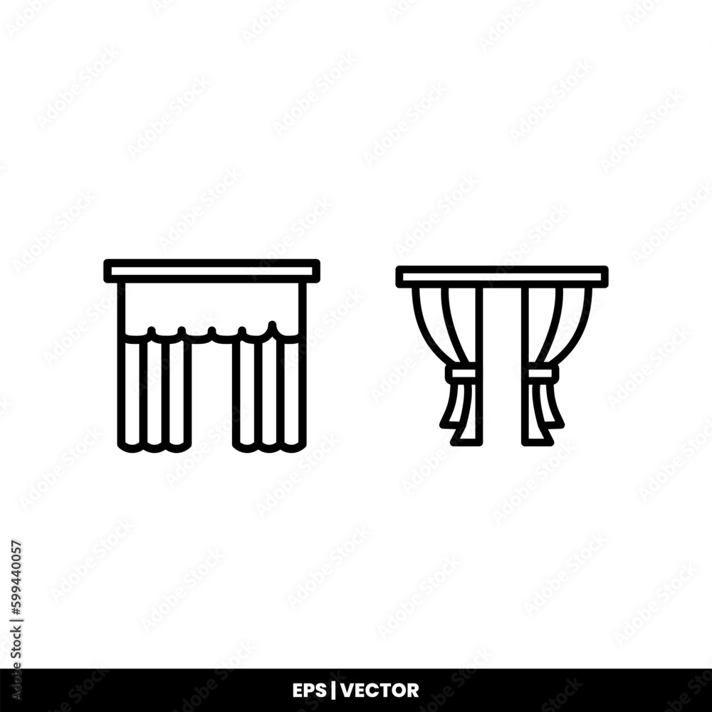 Curtain icon vector illustration logo template for many purpose. Isolated on white background.