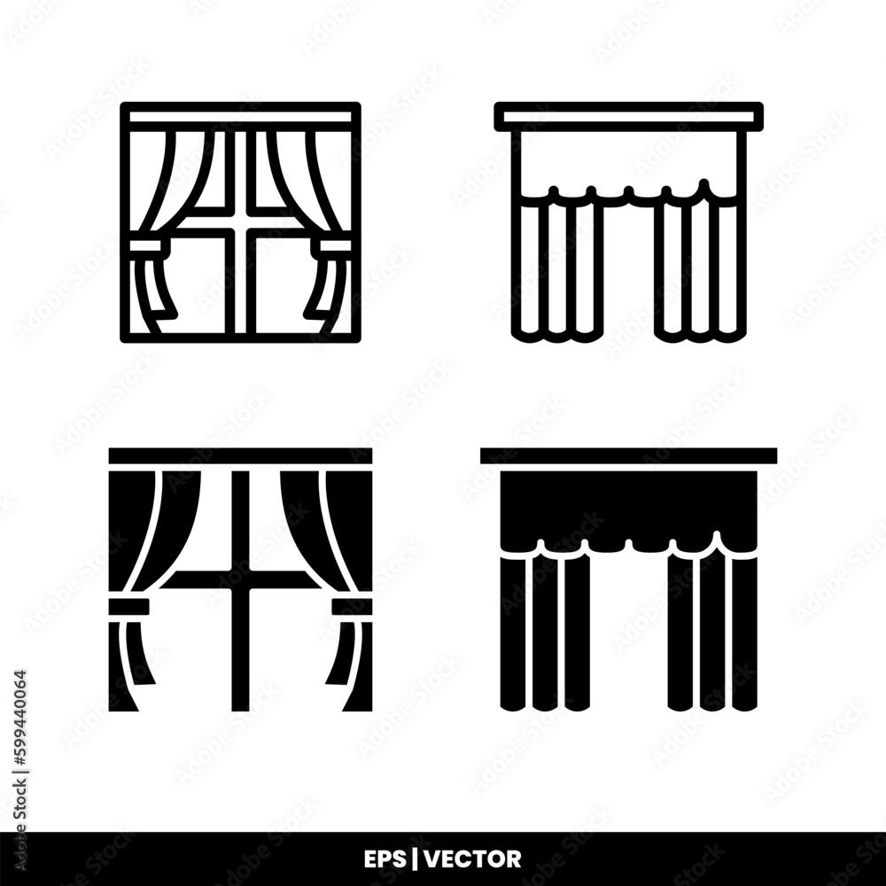 Curtain icon vector illustration logo template for many purpose. Isolated on white background. Curtain icon vector illustration logo template for many purpose. Isolated on white background.
